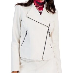 Anne Klein was Faux-Leather Zip-Front Moto Jacket